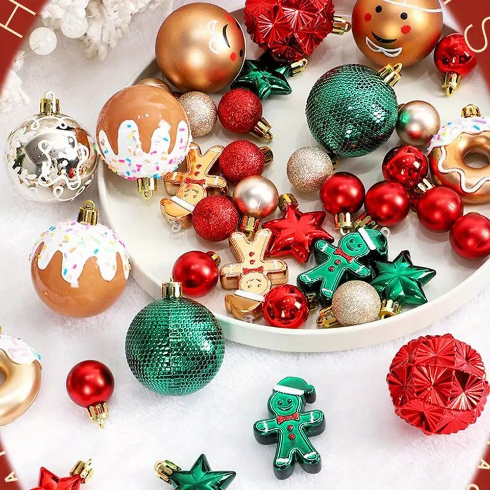 Bomiclss Weihnachtsbaumkugel 40-46 Stück Weihnachtsbaumkugeln, Weihnachtsbaumhängeschmuck, (42 St), für Weihnachtsbaumdekoration – Bild 2 von 5