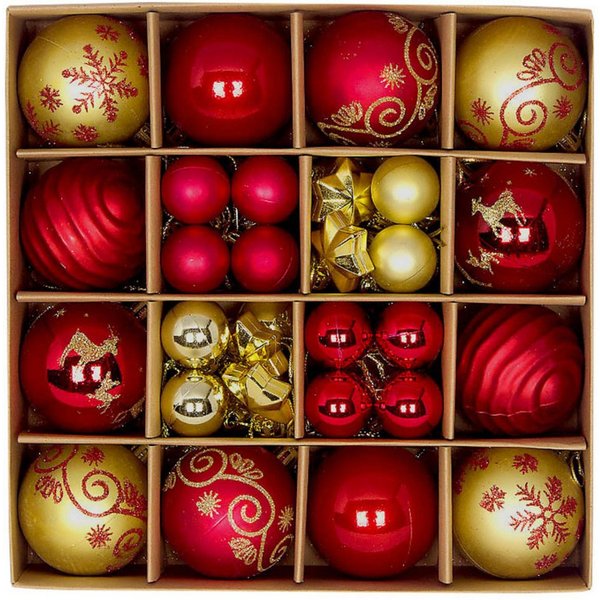 Bomiclss Weihnachtsbaumkugel 44 Stücke Weihnachtskugeln Kunststoff Christbaumkugeln