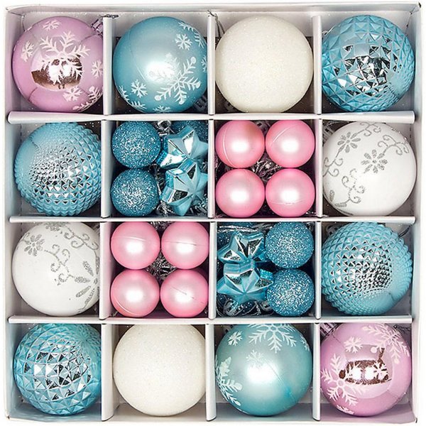 Bomiclss Weihnachtsbaumkugel 44 Stücke Weihnachtskugeln Kunststoff Christbaumkugeln