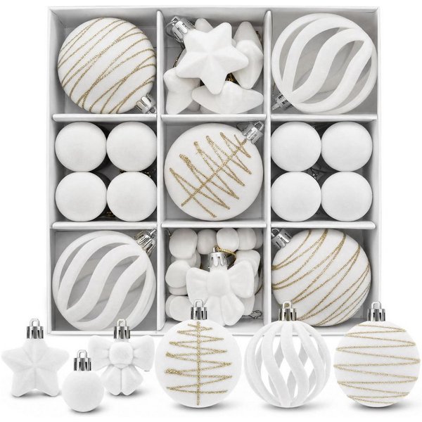 Bomiclss Weihnachtsbaumkugel Weihnachtsdeko Weihnachtskugeln 35-teiliges Set,Weihnachtsbaumschmuck (35 St), für Innen oder Außen Weihnachtsbaum