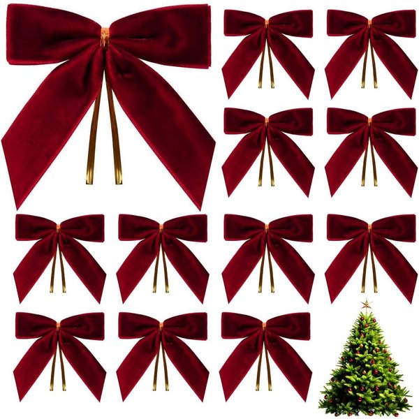 Bomiclss Weihnachtsbaumschleife 12/24er Weihnachtsbaum Schleifen Samtschleifen (24-tlg)