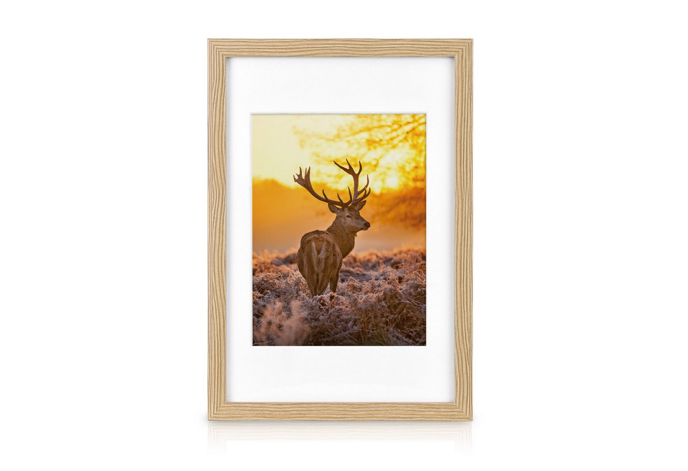bomoe Bilderrahmen 18er Bilderrahmen Set Passion, Fotowand Bilder Eiche, 6x 10x15 cm, 4x 13x18 cm, 4x 18x24 cm, 4x 20x30 cm mit Passepartout – Bild 3 von 5