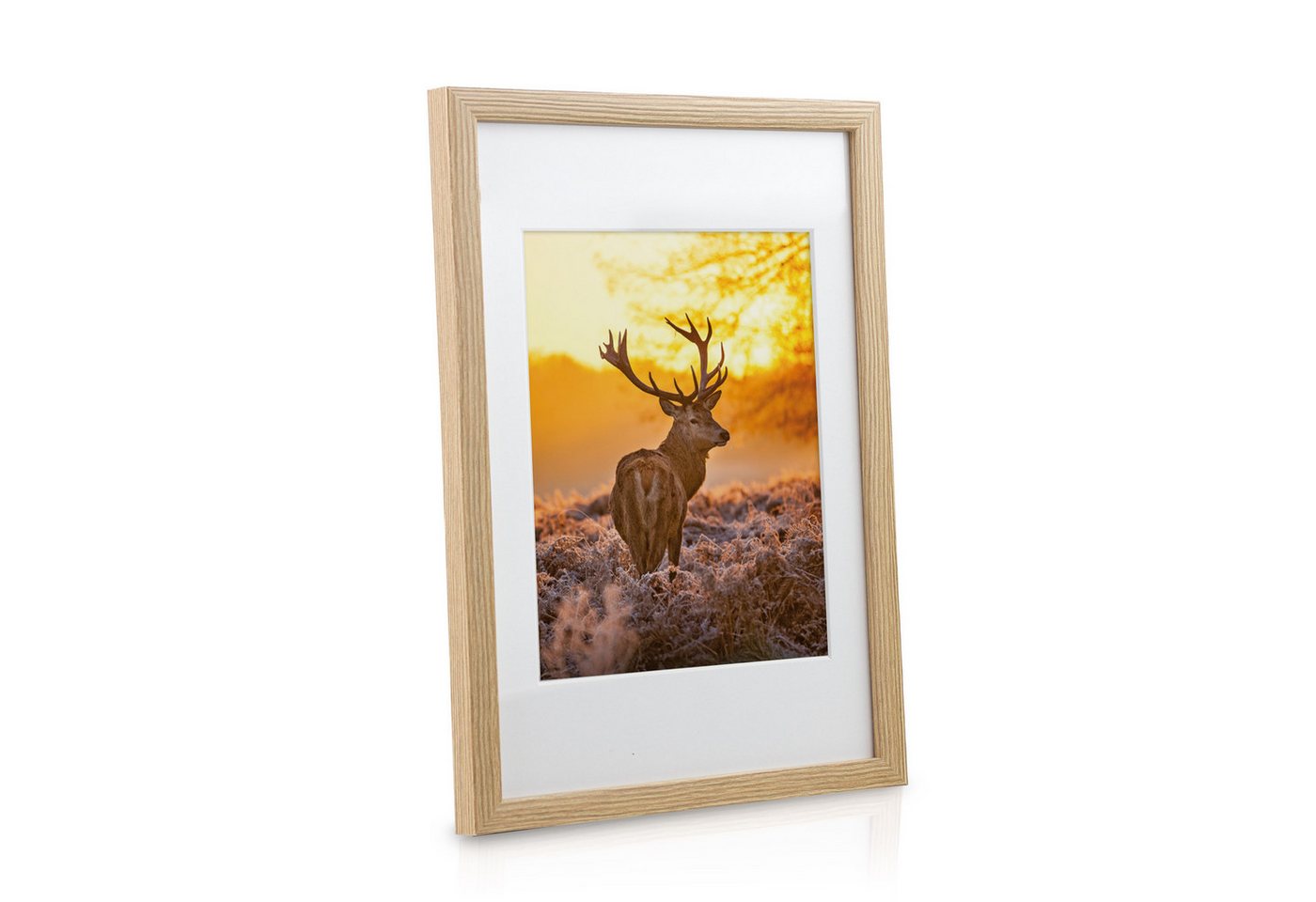 bomoe Bilderrahmen 18er Bilderrahmen Set Passion, Fotowand Bilder Eiche, 6x 10x15 cm, 4x 13x18 cm, 4x 18x24 cm, 4x 20x30 cm mit Passepartout – Bild 4 von 5