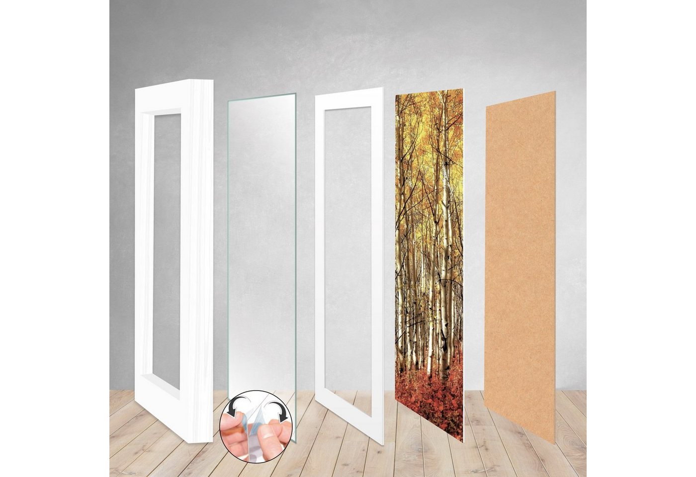 bomoe Bilderrahmen 18er Bilderrahmen Set Passion, Fotowand Bilder, Weiß, 6x 10x15 cm, 4x 13x18 cm, 4x 18x24 cm, 4x 20x30 cm mit Passepartout – Bild 5 von 5
