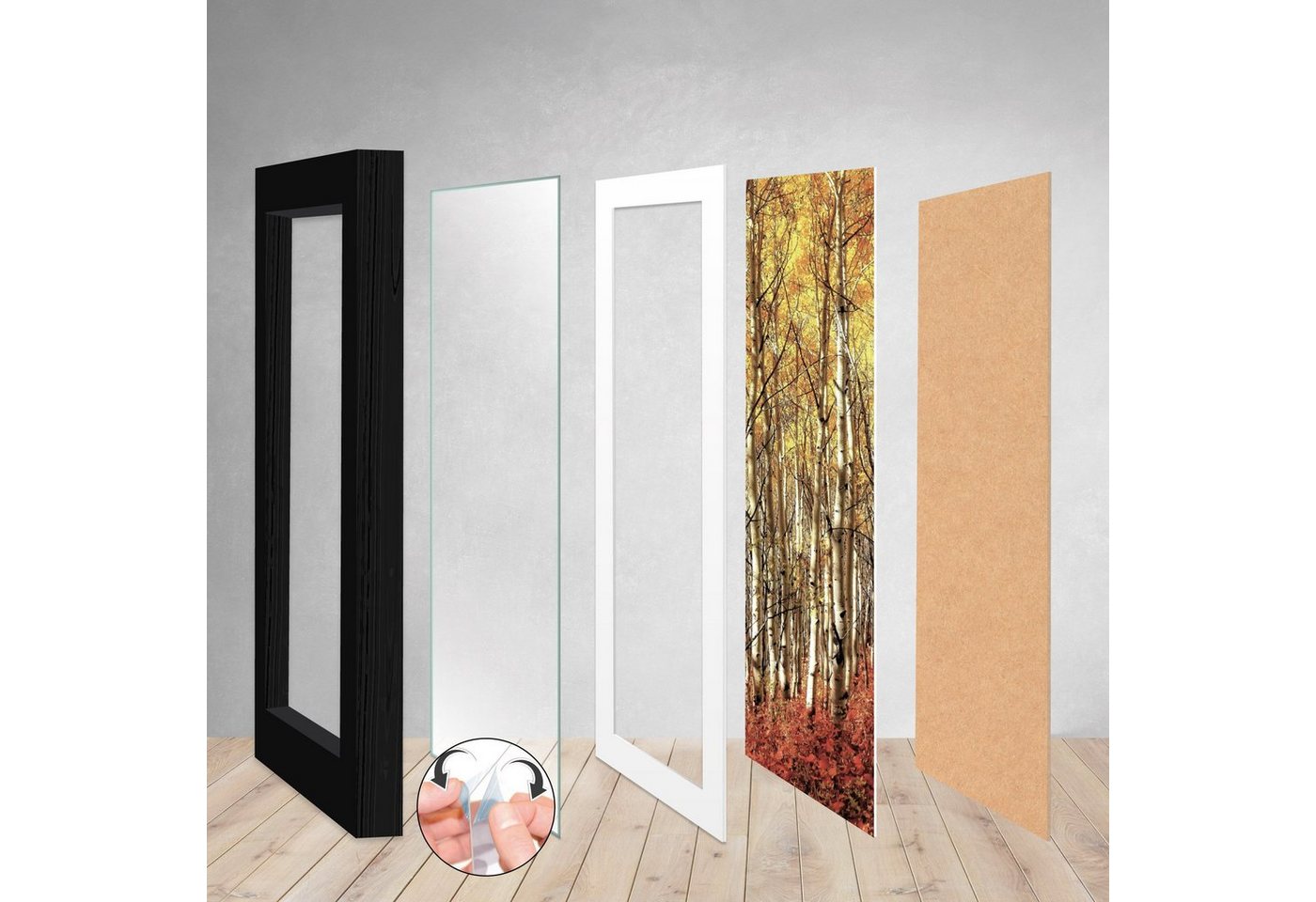bomoe Bilderrahmen 18er Bilderrahmen Set Passion, Fotowand Bilder, Schwarz, 6x 10x15 cm, 4x 13x18 cm, 4x 18x24 cm, 4x 20x30 cm mit Passepartout – Bild 5 von 5