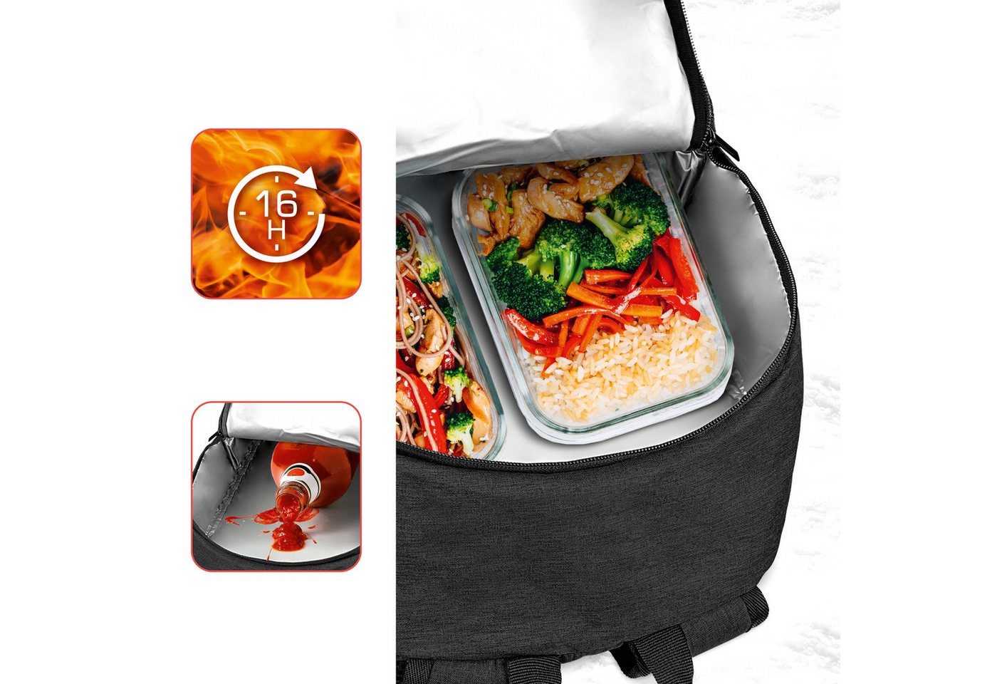 bomoe Kühltasche Kühlrucksack 35L IceBreezer, Anthrazit, Outdoor Rucksack mit 16h Kühlfunktion – Bild 5 von 5