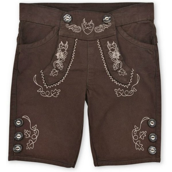 BONDI Lederhose Trachtenjeans Kinder - HIRSCH - braun