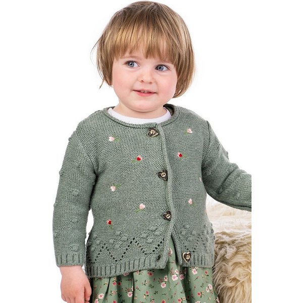 BONDI Trachtenkleid Strickjacke Baby/Kleinkind - HERZILEIN - salbei