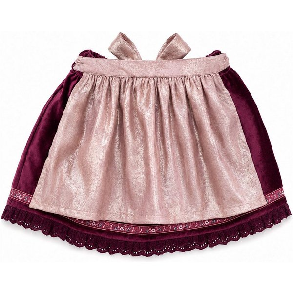 BONDI Trachtenrock Mädchen Samtrock mit Schürze 26104, Blueberry