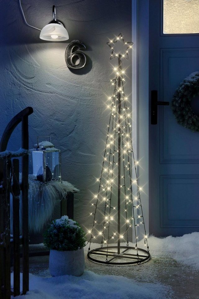 BONETTI LED Baum Weihnachtsdeko, LED fest integriert, Warmweiß, inkl. IP44 Netzadapter – Bild 4 von 5