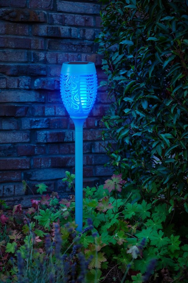 BONETTI LED Gartenfackel, Tageslichtsensor, LED fest integriert, LED Solar Gartenfackel mit realer Flamme – Bild 3 von 5