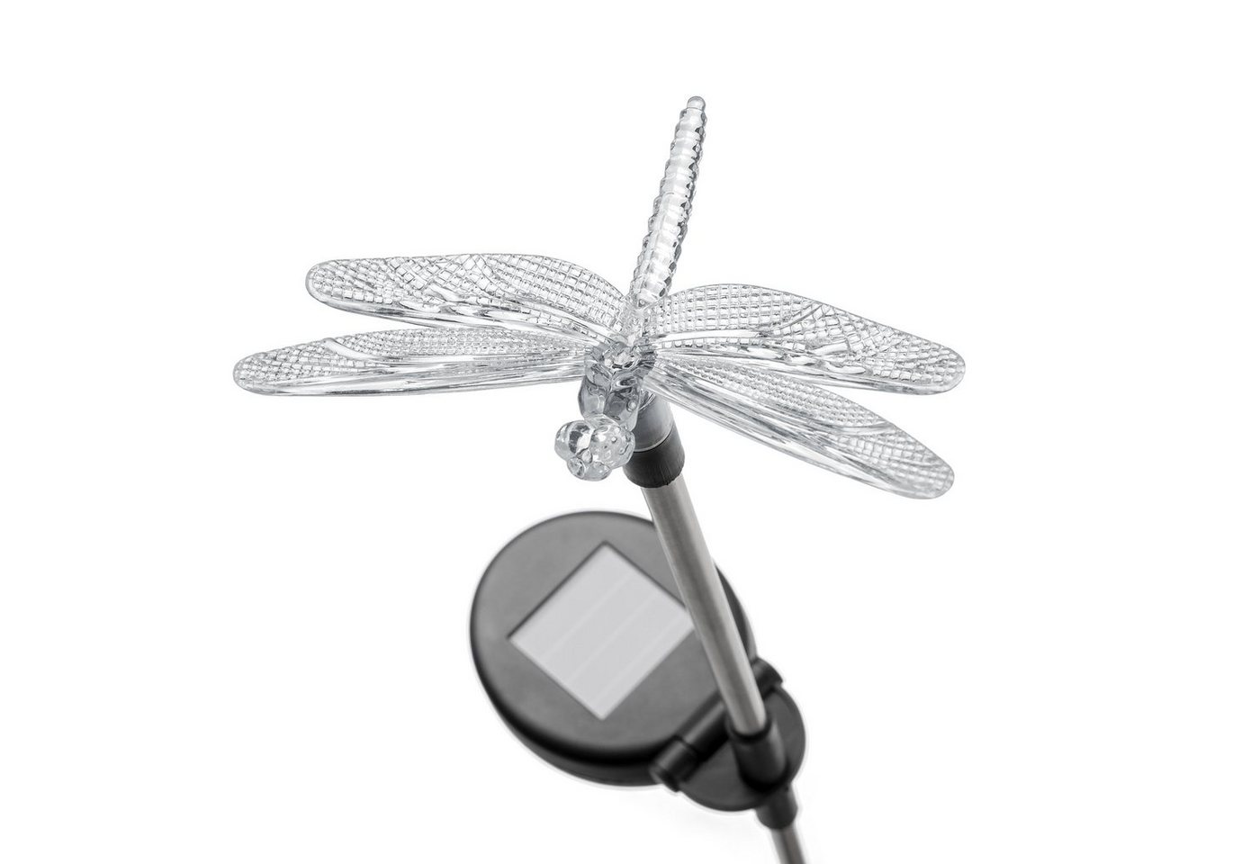 BONETTI LED Solarleuchte 4er Set Solar Gartenstecker, 4 Motive: Schmetterling, Libelle, Blume, Kolibri – Bild 5 von 5