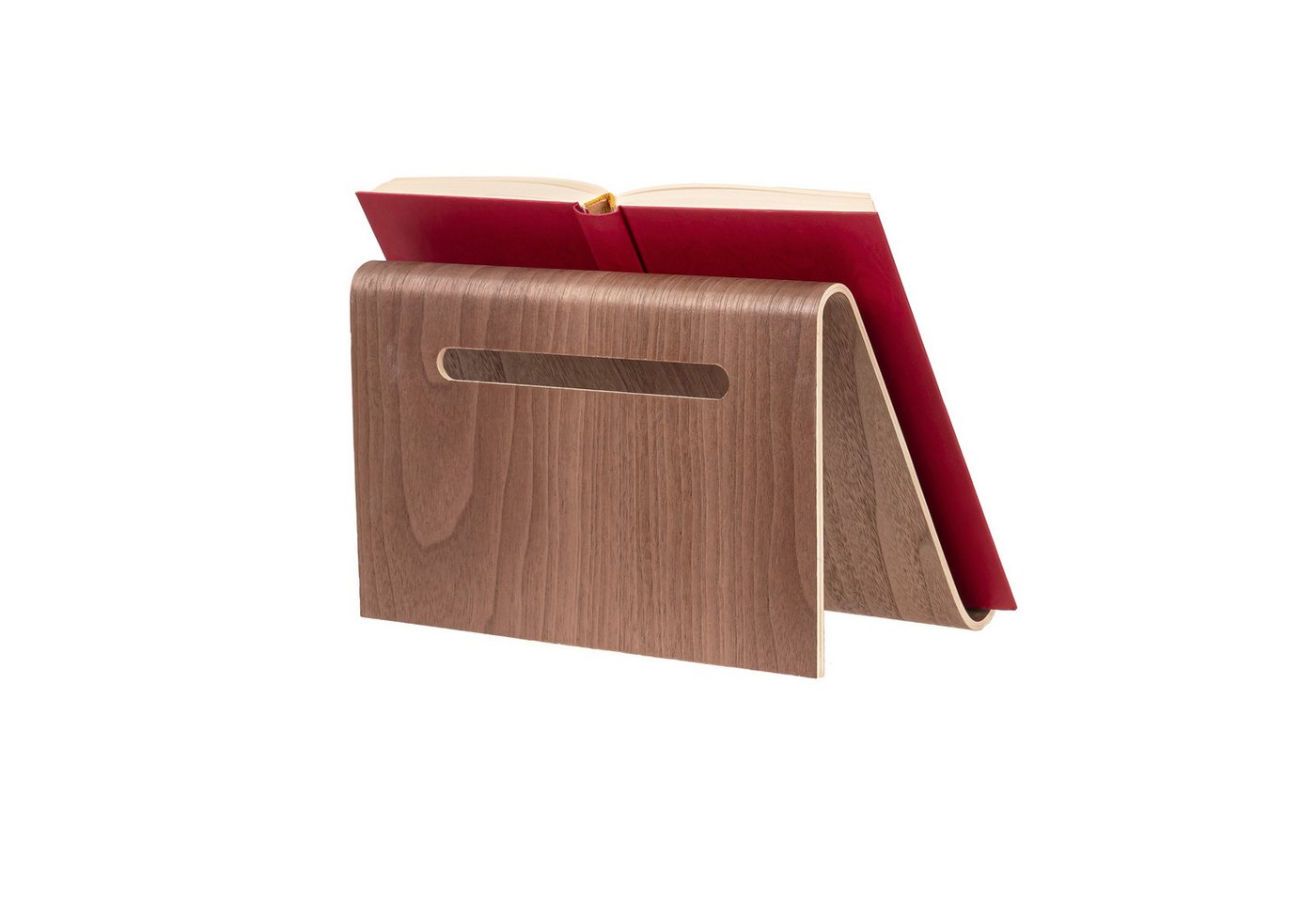 BONETTI Tablet-Ständer Tablet-Halter aus Holz, ca. 26 x 16 cm, auch als Buchständer nutzbar, (bis 12,9 Zoll, modernes, geschwungenes Design - handlich und leich – Bild 4 von 5