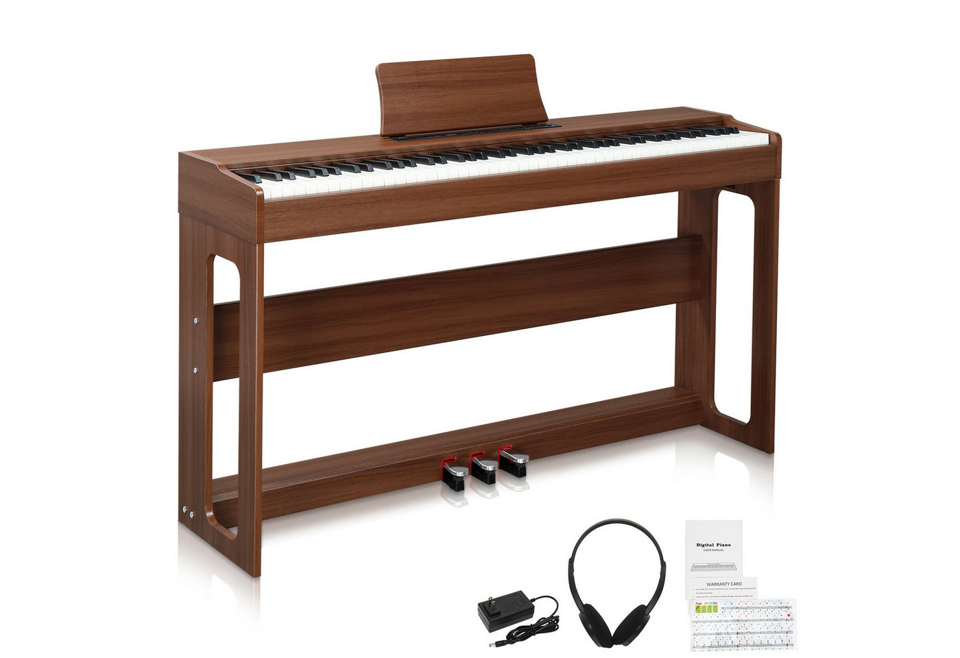 Bonnlo Digitalpiano 88 Tasten, vollgewichtete Tastaturen mit Klavierständer (1-St), Kopfhörermodus, Dual-Bluetooth, anpassbare Anschlagdynamik – Bild 3 von 5