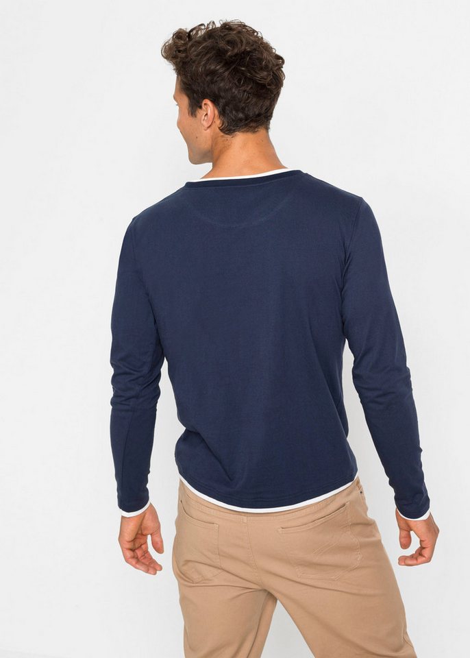 bonprix 2-in-1-Shirt (Packung, 2-tlg) Regular Fit, Langarm, aus Baumwolle, unifarben – Bild 3 von 5