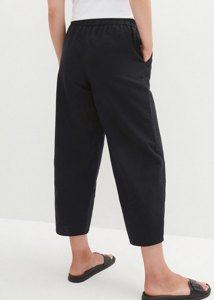bonprix 3/4-Hose aus Leinen-Mix, mit Seitenschlitzen, Regular Fit, casual Stil – Bild 2 von 5