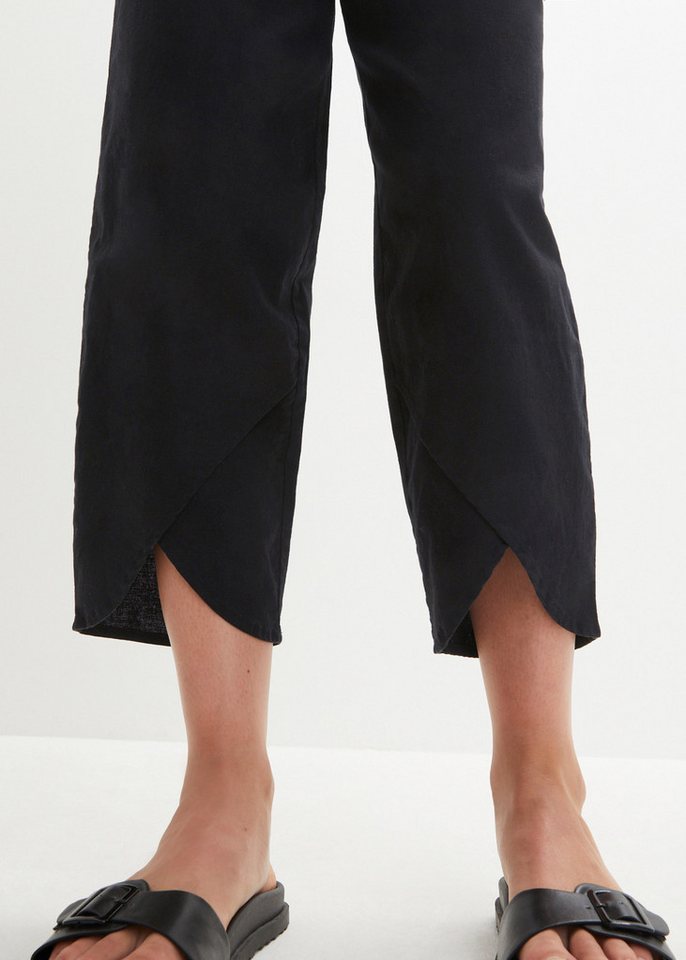 bonprix 3/4-Hose aus Leinen-Mix, mit Seitenschlitzen, Regular Fit, casual Stil – Bild 3 von 5