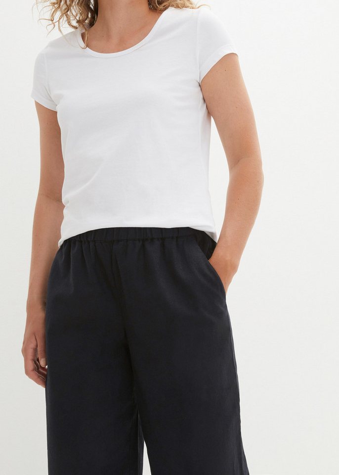 bonprix 3/4-Hose aus Leinen-Mix, mit Seitenschlitzen, Regular Fit, casual Stil – Bild 4 von 5
