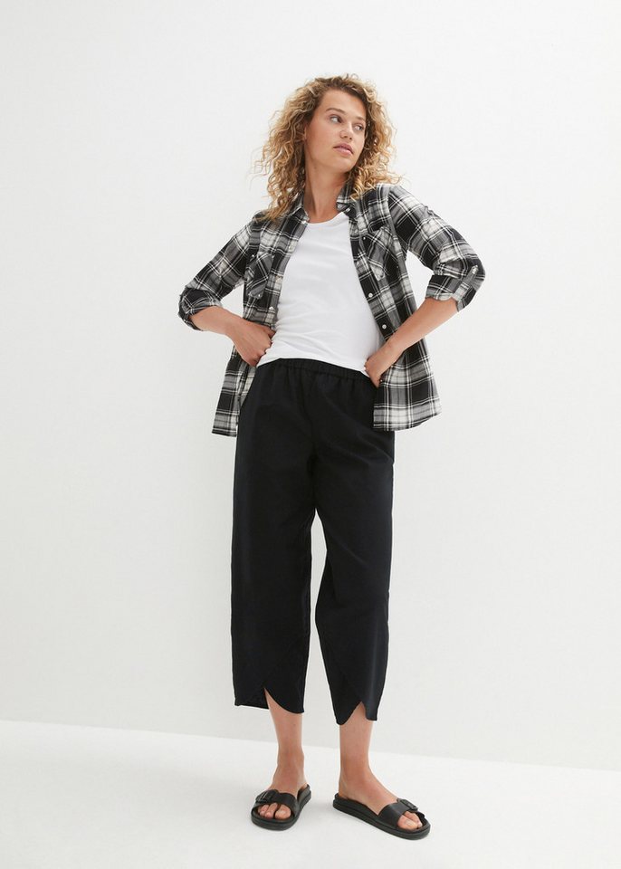 bonprix 3/4-Hose aus Leinen-Mix, mit Seitenschlitzen, Regular Fit, casual Stil – Bild 5 von 5