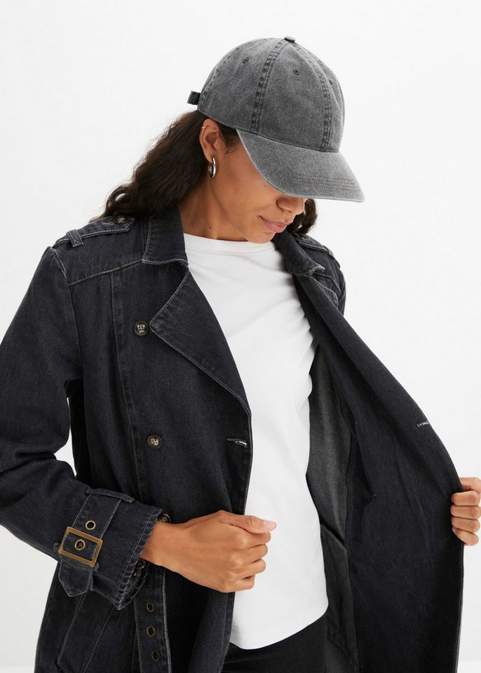 bonprix Baseball Cap größenverstellbar, aus Baumwolle, in Denim-Optik – Bild 2 von 2