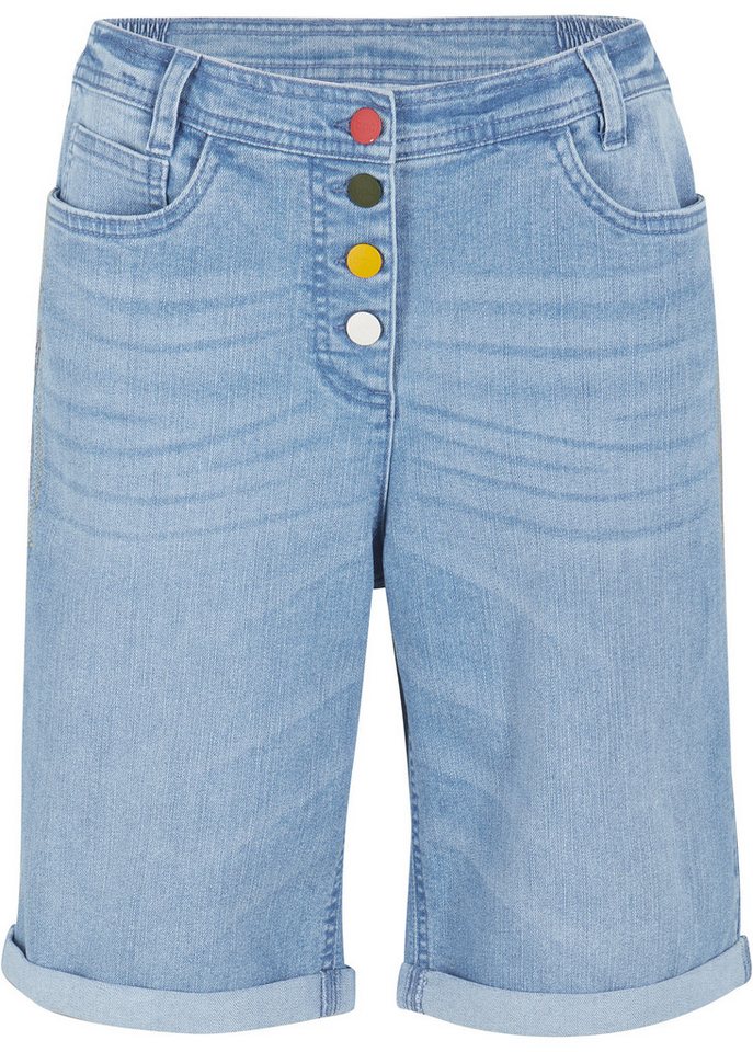 bonprix Bermudas aus Baumwolle, Polyester und Elasthan, regular fit, mit Stickerei – Bild 5 von 5