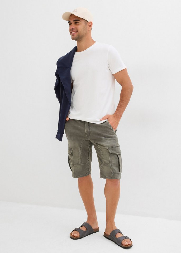 bonprix Bermudas aus Baumwolle und Polyester, mit Used-Effekt, regular fit – Bild 5 von 5