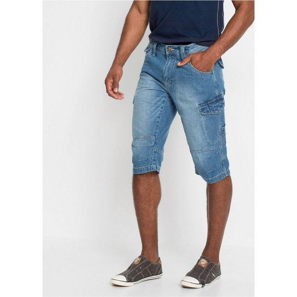 bonprix Bermudas aus Baumwolle, Relaxed Fit, im Denim-Look