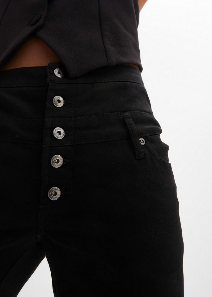 bonprix Bermudas aus elastischem Baumwoll-Mix, Regular Fit Passform, hohe Taille – Bild 3 von 5