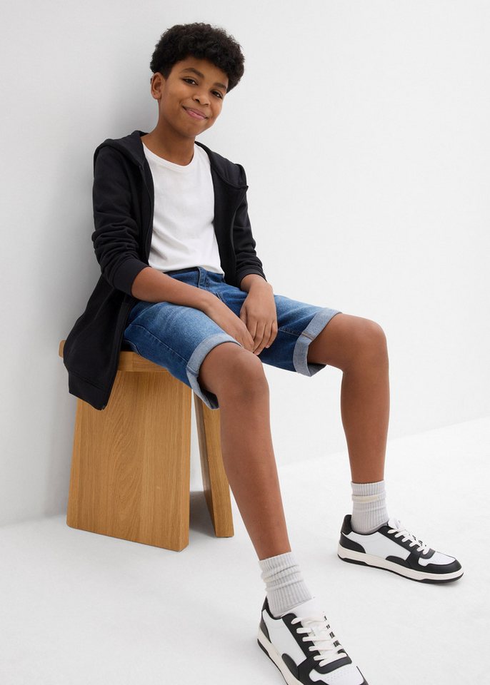 bonprix Bermudas aus Stretch-Material, Slim fit Passform, verstellbarer Taillenbund – Bild 4 von 5