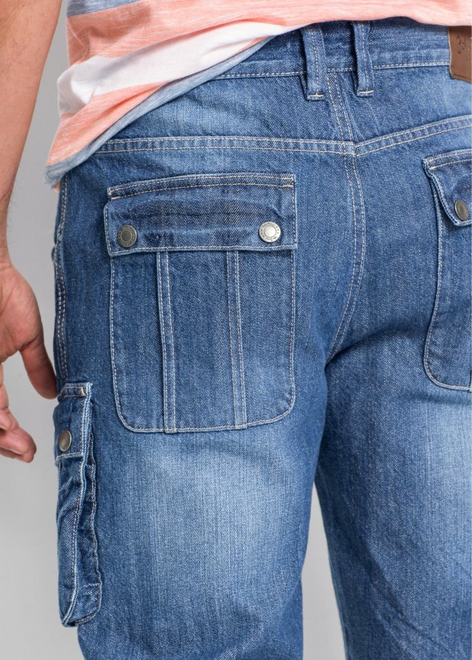 bonprix Bermudas mit Used-Effekt, regular fit, aus Baumwolle – Bild 3 von 5