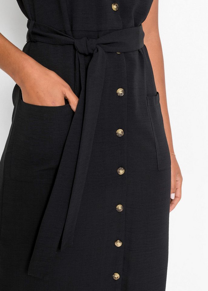 bonprix Blusenkleid eleganter Stil, mit kurzem Arm, mit Reverskragen – Bild 4 von 5