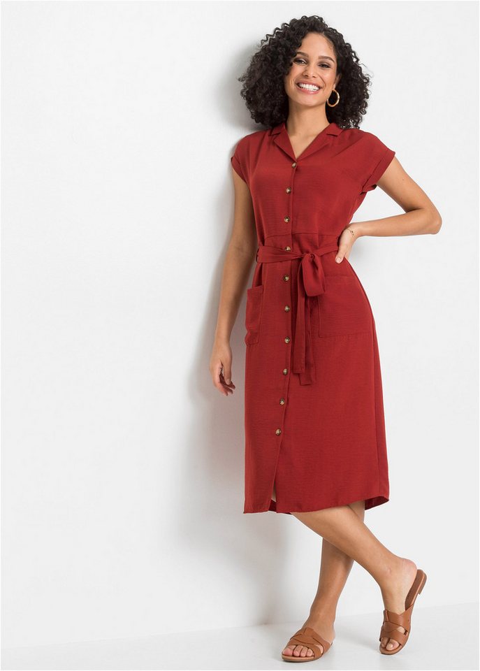 bonprix Blusenkleid eleganter Stil, mit kurzem Arm, mit Reverskragen – Bild 5 von 5