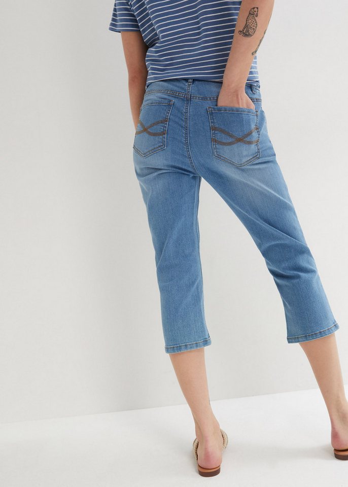 bonprix Caprijeans Slim Fit Passform, erhältlich in mehreren Größen, mit Stretch-Anteil – Bild 2 von 5