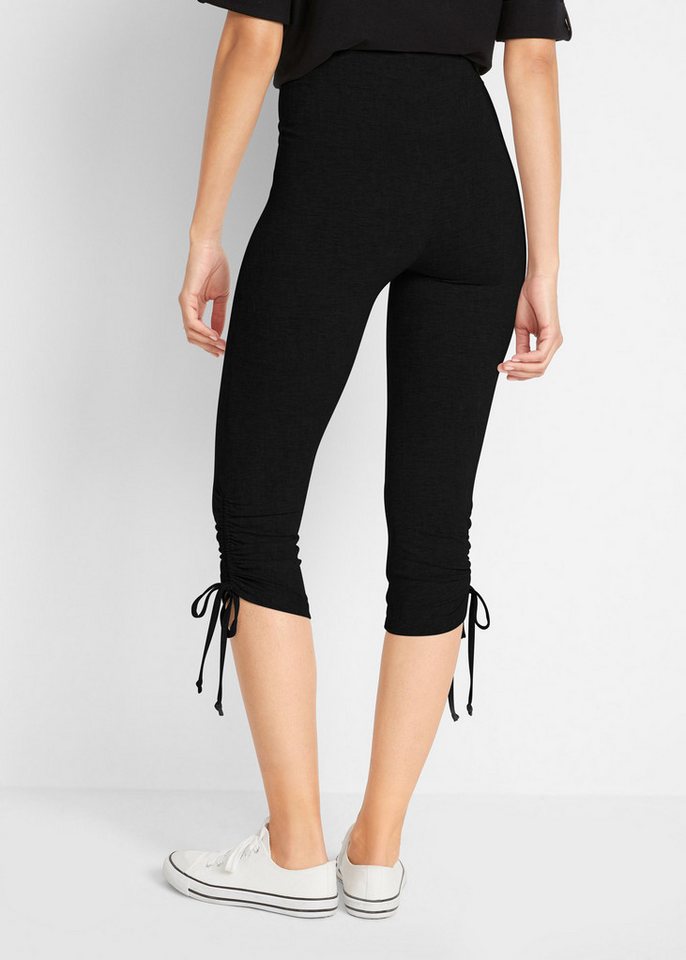 bonprix Caprileggings (Packung, 2-tlg) Skinny Fit, aus elastischem Material mit hohem Baumwollanteil – Bild 3 von 5