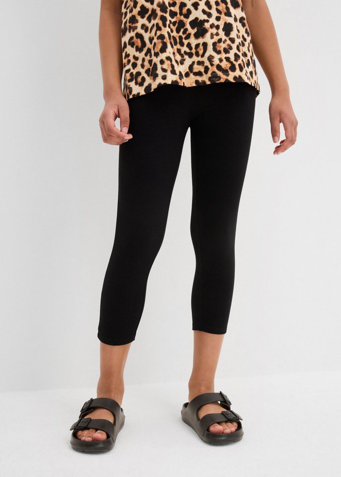 bonprix Caprileggings (Packung, 2er) aus Baumwoll-Mix, Skinny Fit, Capri-Länge, im 2er-Pack – Bild 2 von 5