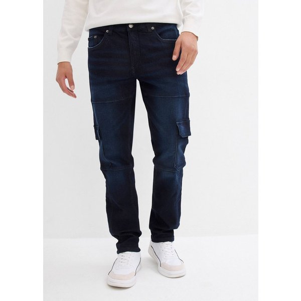bonprix Cargojeans Slim Fit, aus Baumwolle und Elasthan, mit gewaschener Optik