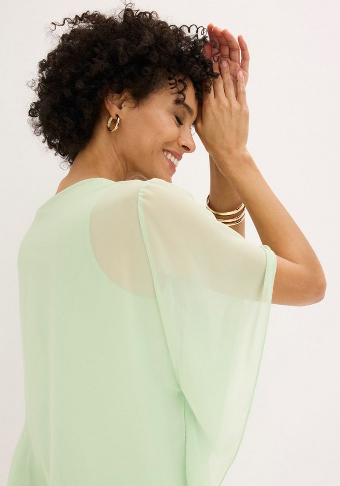 bonprix Chiffonbluse Oversize-Passform, für festliche Anlässe, mit elastischem Bund – Bild 4 von 5