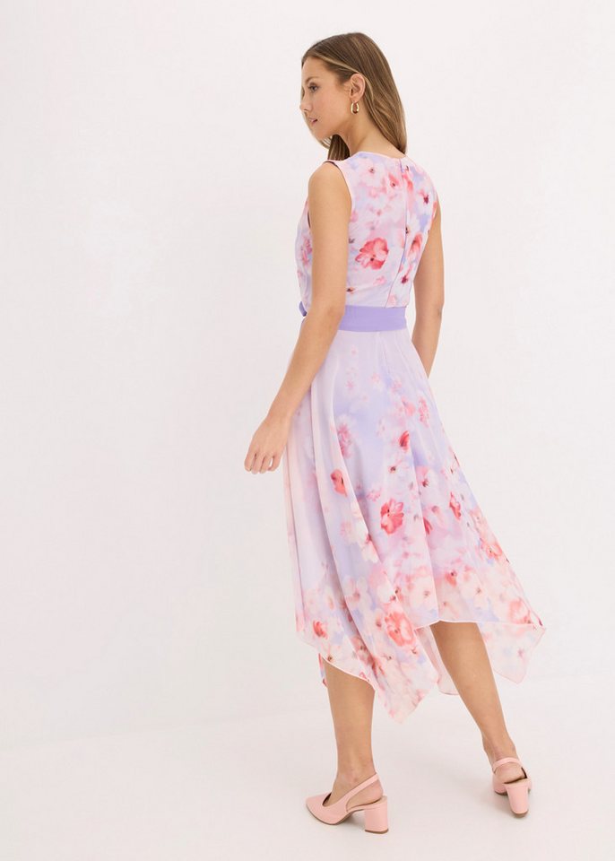 bonprix Chiffonkleid ärmelloses Design, ausgestellte Passform, leichtes Chiffonmaterial – Bild 2 von 5