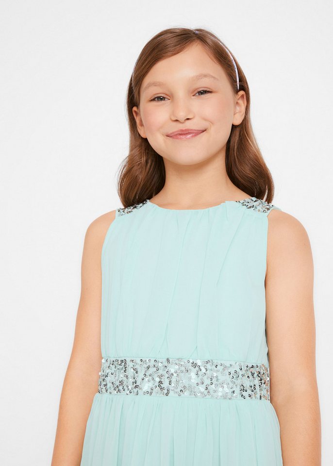 bonprix Chiffonkleid aus Chiffon, mit elastischem Bündchen, gefüttert – Bild 3 von 5