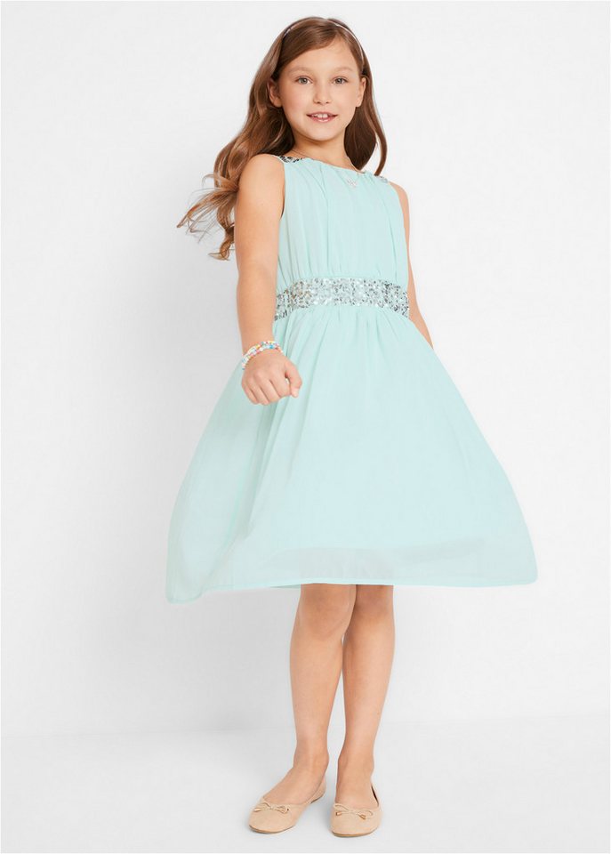 bonprix Chiffonkleid aus Chiffon, mit elastischem Bündchen, gefüttert – Bild 4 von 5