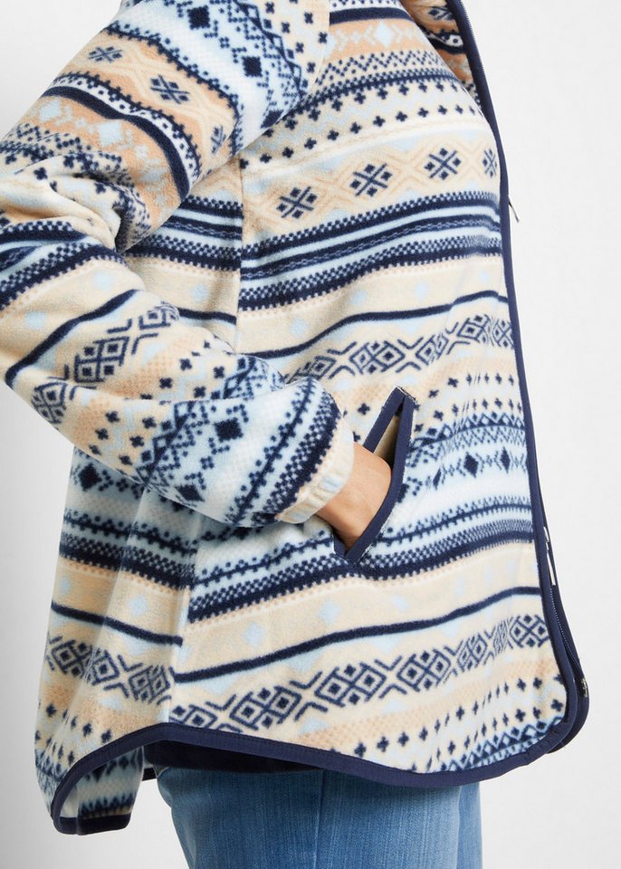 bonprix Fleecejacke mit Norweger-Muster, mit Kapuze, kuscheliges Material – Bild 5 von 5