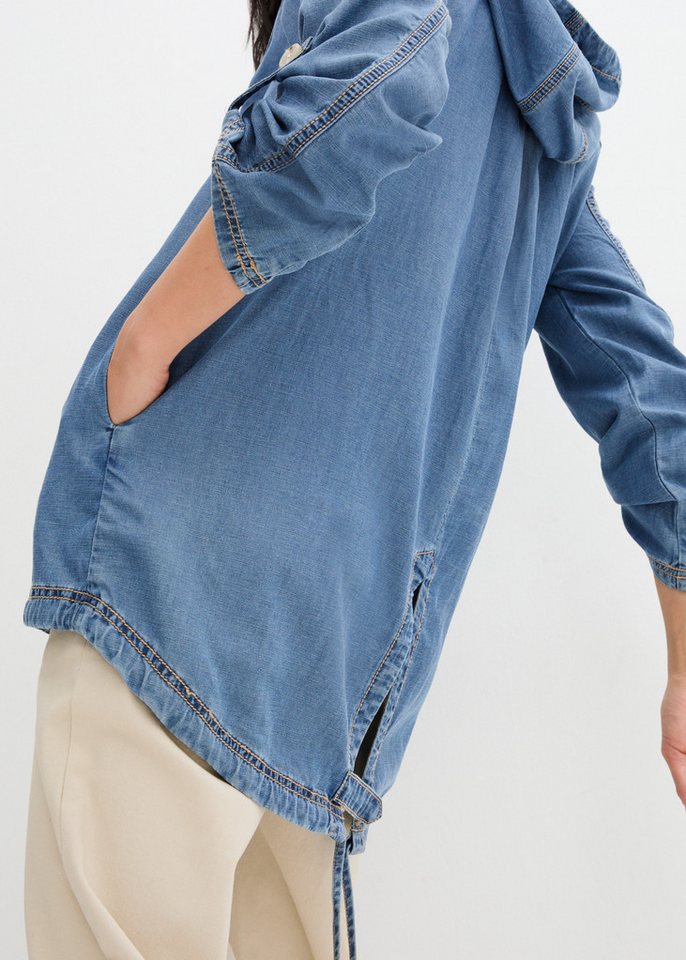bonprix Hemdjacke mit Kapuze, Loose Fit Passform – Bild 2 von 5