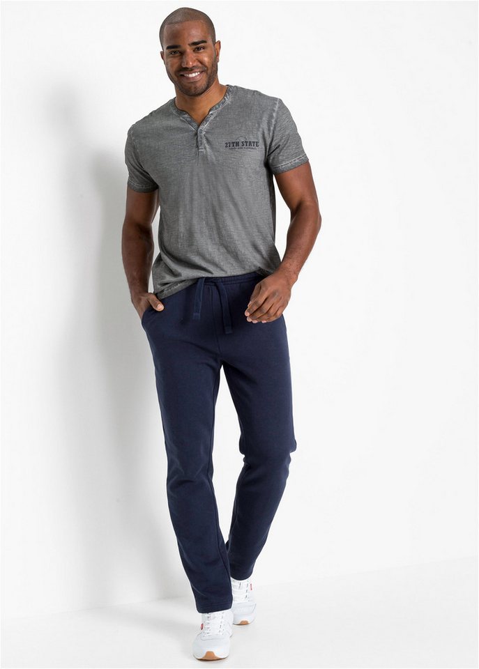 bonprix Henleyshirt Regular fit, Kurzarm, aus Baumwolle, Fade Out Look – Bild 5 von 5