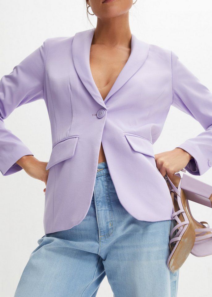 bonprix Jackenblazer eleganter Look, schmale Passform, aus Polyester und Elasthan – Bild 2 von 5