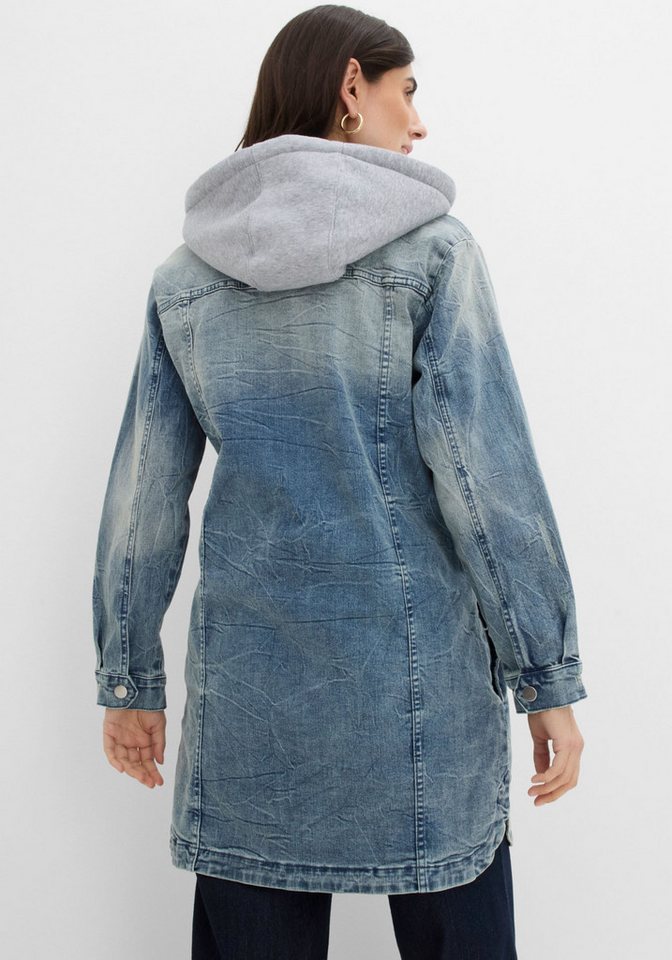 bonprix Jeansjacke lange, bequeme Passform, mit Eingriffs- und Brusttaschen – Bild 2 von 5