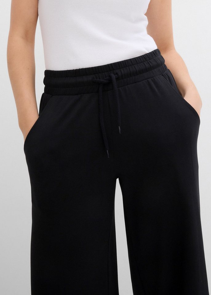 bonprix Jerseyhose aus Baumwolle, lockere Passform, weites Bein, Casual Stil – Bild 3 von 5