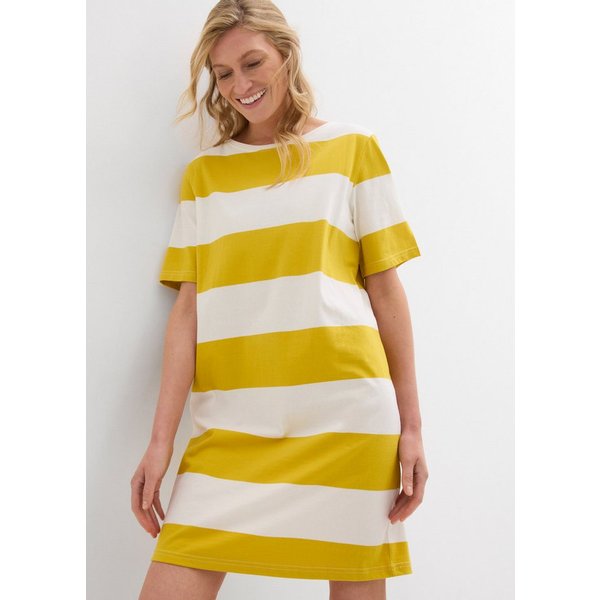 bonprix Jerseykleid Oversize-Passform, aus Baumwolle, Kurzarm-Design, Boxykleid