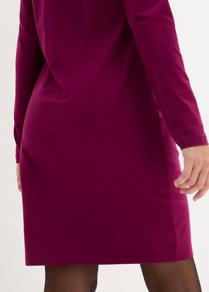bonprix Jerseykleid (Packung, 2-tlg) für Alltag, schmale Passform, aus Baumwollmischung, kniefrei – Bild 4 von 5