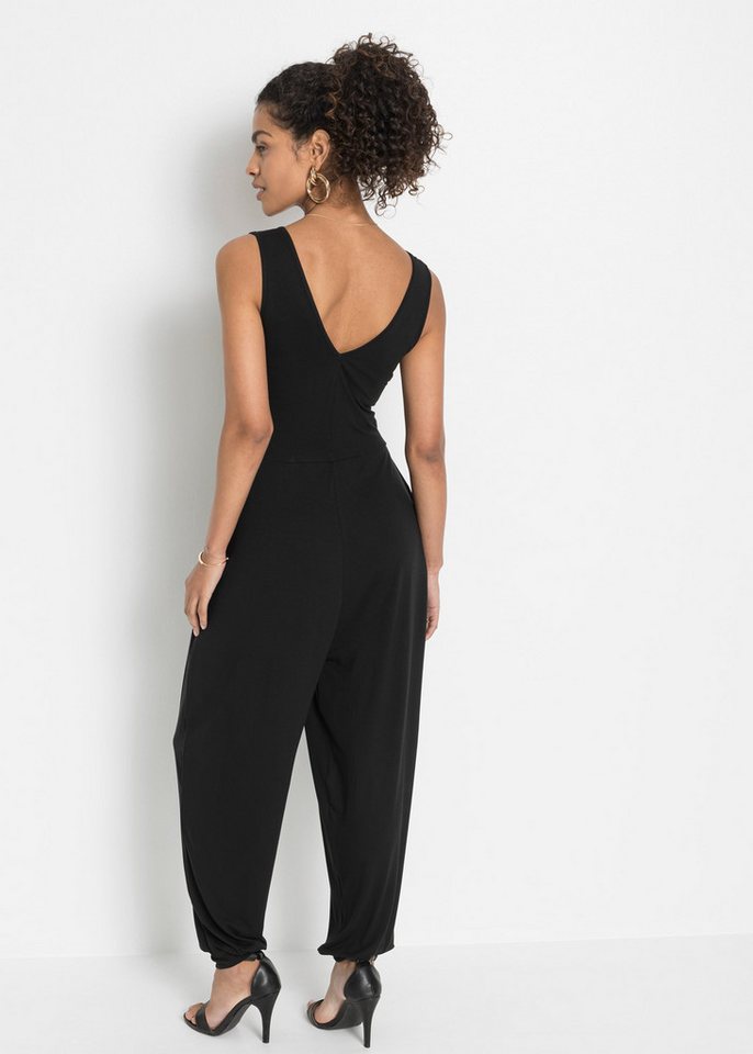 bonprix Jumpsuit bequeme Passform, ohne Ärmel, tiefer V-Ausschnitt – Bild 2 von 5