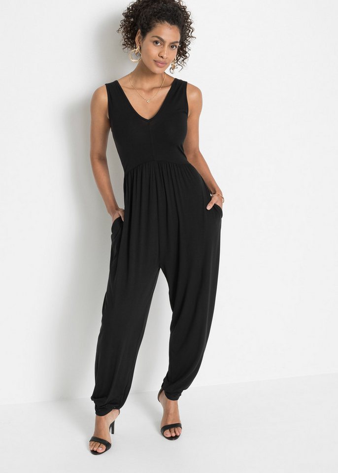 bonprix Jumpsuit bequeme Passform, ohne Ärmel, tiefer V-Ausschnitt – Bild 4 von 5
